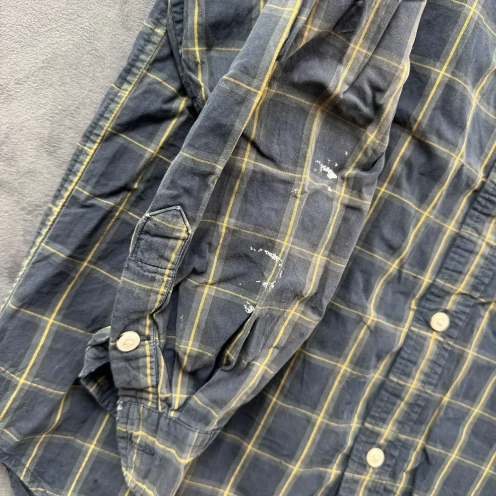 Ralph Lauren Boys XL 18-20 Plaid Button Down Shirt Navy Blue Yellow Red Pony